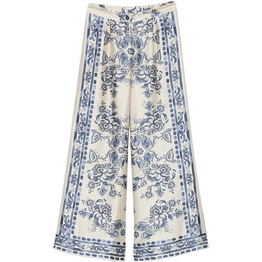 LIU JO pantaloni con stampa foulard - toni neutri