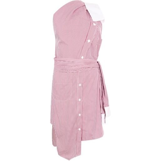 Moschino striped asymmetric dress - rosso