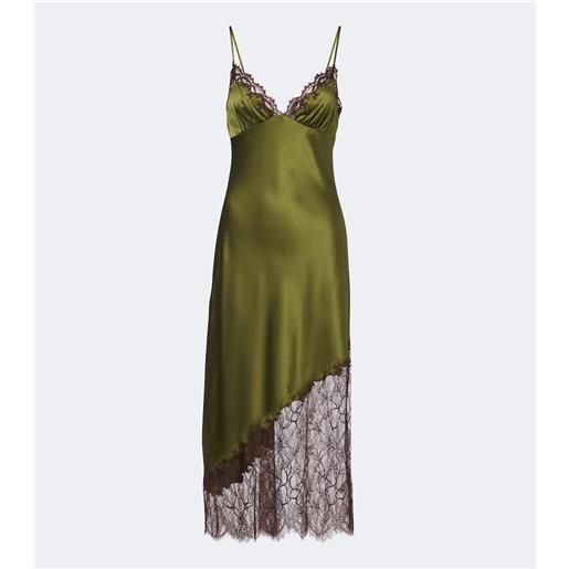 Staud abito sottoveste lara in misto seta con pizzo