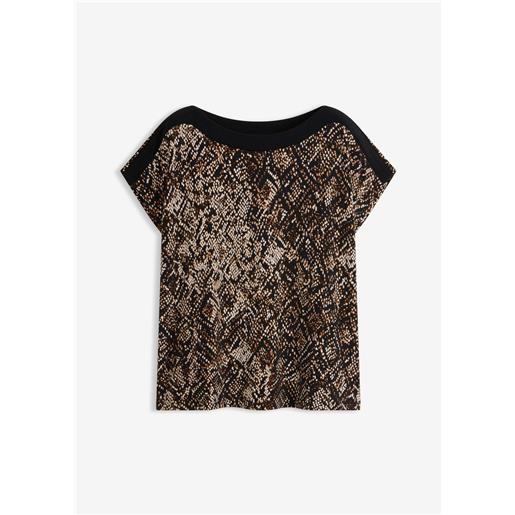 bonprix maglia con carré in raso-nero