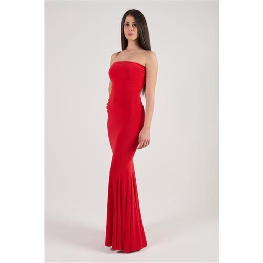 Norma Kamali abito rosso a coda di pesce - xs - red