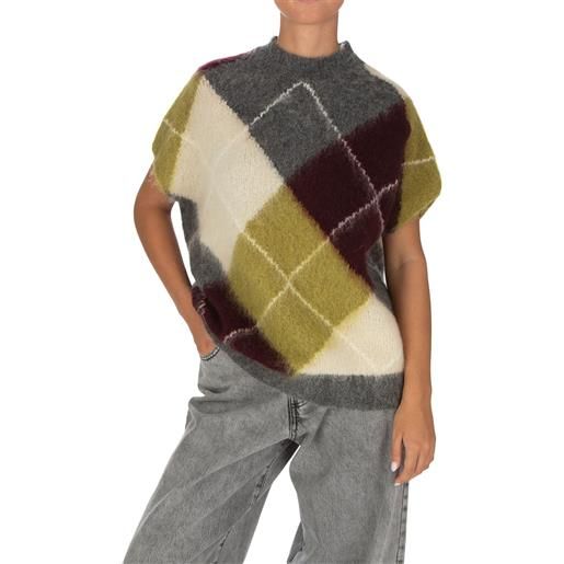 SOLOTRE | maglia smanicata motivo argyle multicolor