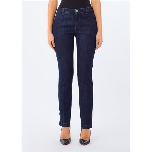 Liu jo jeans chino con spacchetti, denim blu scuro