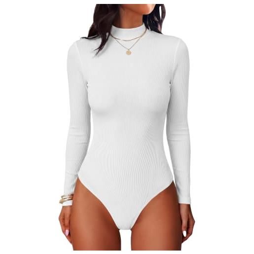 DUOEASE body donna maniche lunghe collo alto top donna elegante