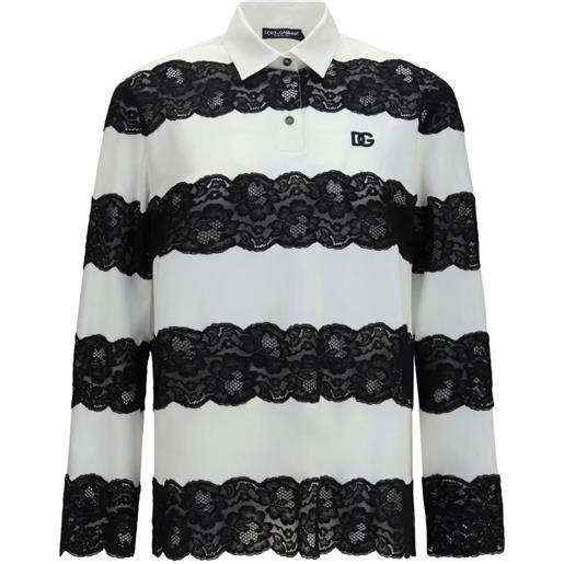 Dolce & Gabbana polo a righe - bianco