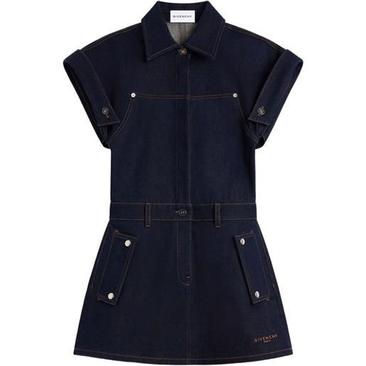 Givenchy abito corto in denim grezzo - blu