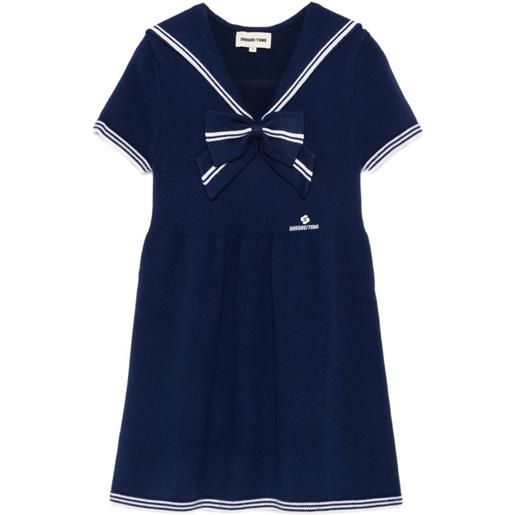 SHUSHU/TONG abito corto con fiocco con colletto alla marinara - blu