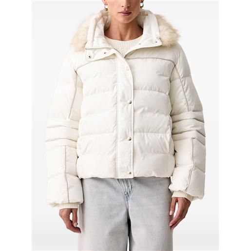 LIU JO piumino trapuntato con colletto teddy - bianco