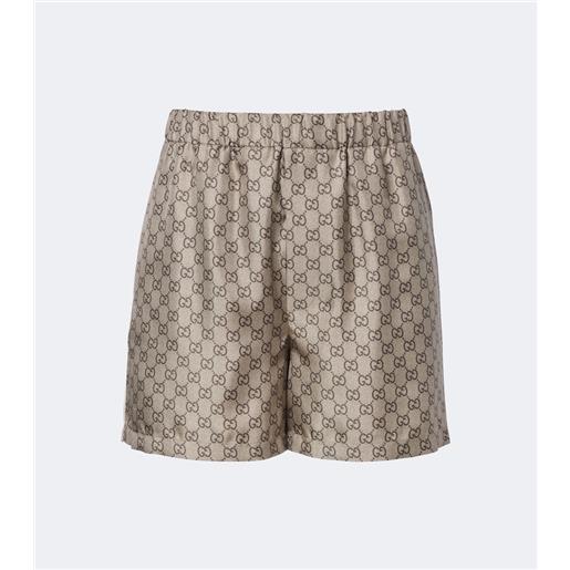 Gucci shorts gg in twill di seta
