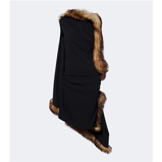 Loewe abito midi con cappa e shearling