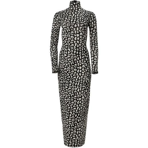 Carolina Herrera abito lungo leopardato jacquard - nero