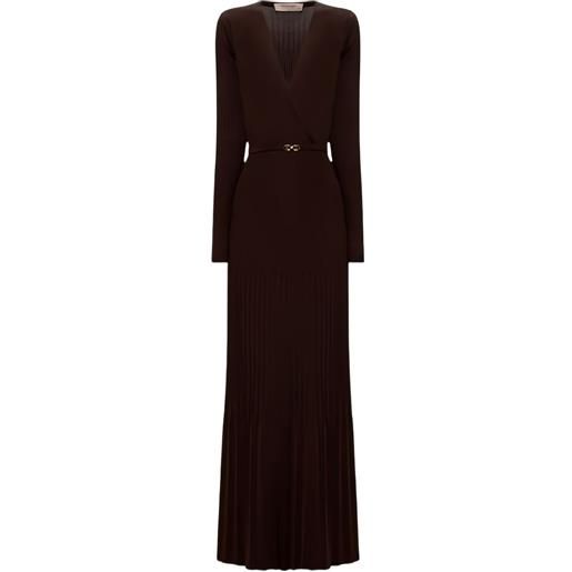 TWINSET abito midi dritto con cintura - marrone