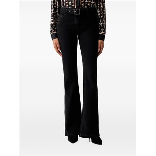 LUISA SPAGNOLI jeans svasati oplite con cintura - nero