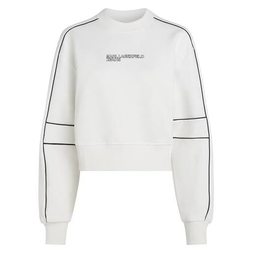 Karl lagerfeld jeans donne relaxed crop piping sweatshirt