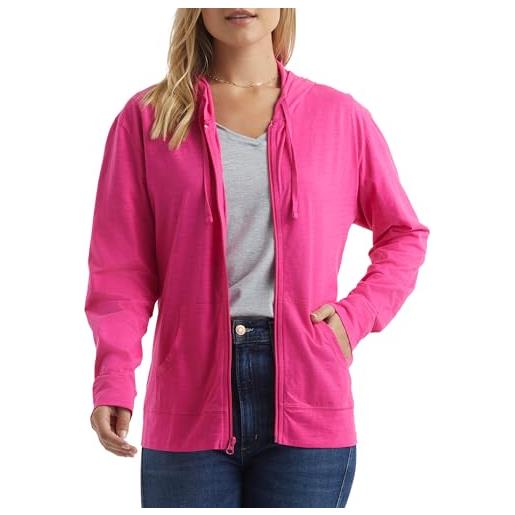 Hanes slub knit full-zip hoodie, textured cotton zip-up t-shirt hoodie for women felpa con cappuccio in jersey fiammato donna (pacco da 1)