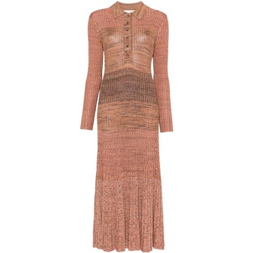 ZIMMERMANN abito a costine con colletto stile polo - arancione
