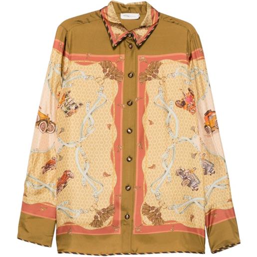 ZIMMERMANN camicia valiant con stampa foulard a maniche lunghe - marrone