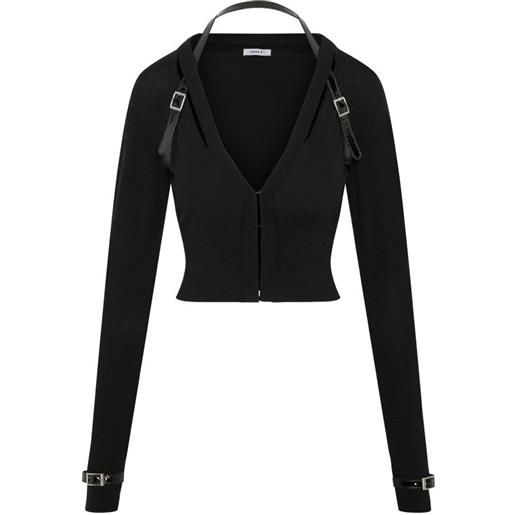 SRVC Studio cardigan nocturne con fibbia - nero