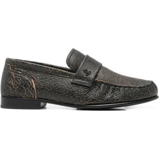 Jimmy Choo mocassini con effetto craquelé - marrone
