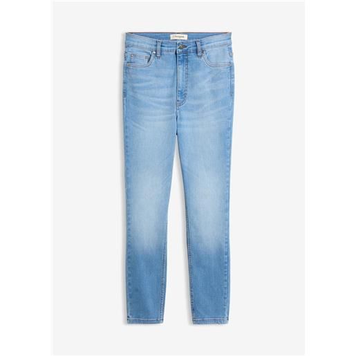 bonprix jeans skinny cropped, vita alta-blu
