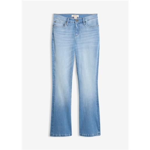 bonprix jeans bootcut elasticizzati confortevoli, vita alta-blu