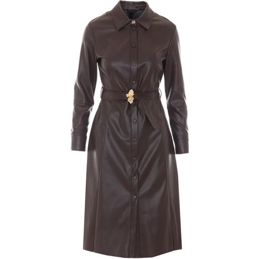 LIU JO abito midi con cintura - marrone