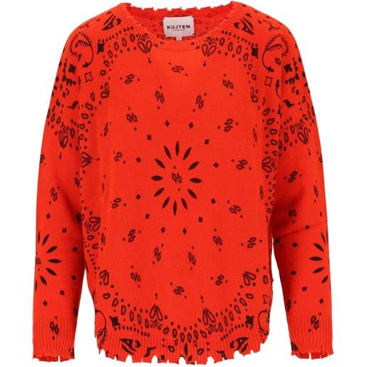 kujten maglione mela con stampa bandana - arancione