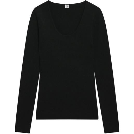 TOTEME canotta in maglia fine con scollo ampio - nero