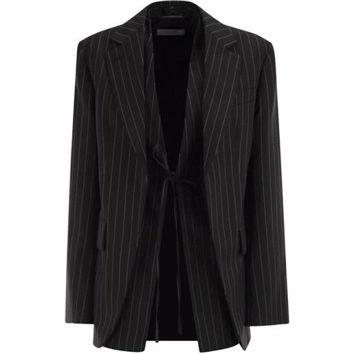 Sportmax blazer gessato a strati - nero