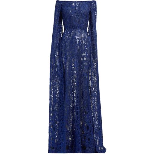 Elie Saab abito lungo con paillettes - blu