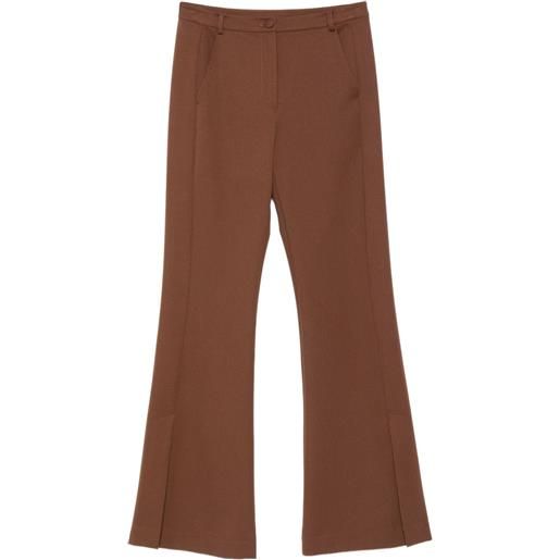 Patrizia Pepe pantaloni svasati con logo - marrone