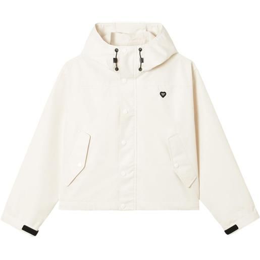 CHOCOOLATE impermeabile con cappuccio e logo - bianco