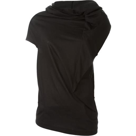 Junya Watanabe top asimmetrico drappeggiato - nero