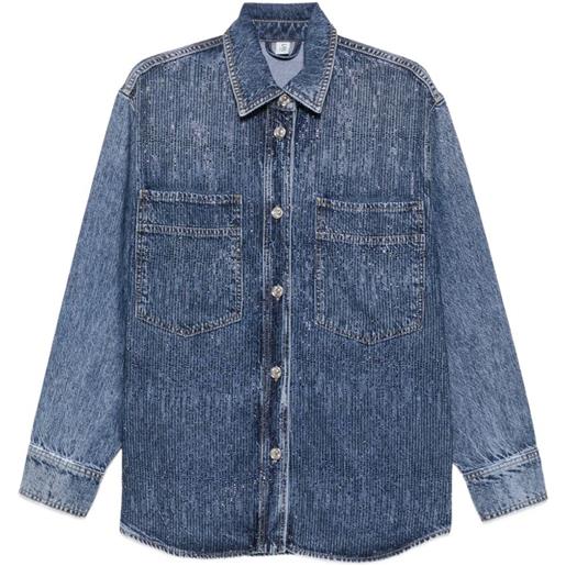LIU JO camicia denim con strass - blu