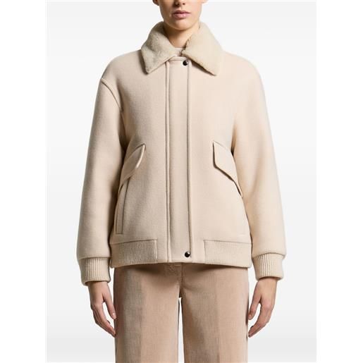 Peserico bomber con colletto in shearling - toni neutri