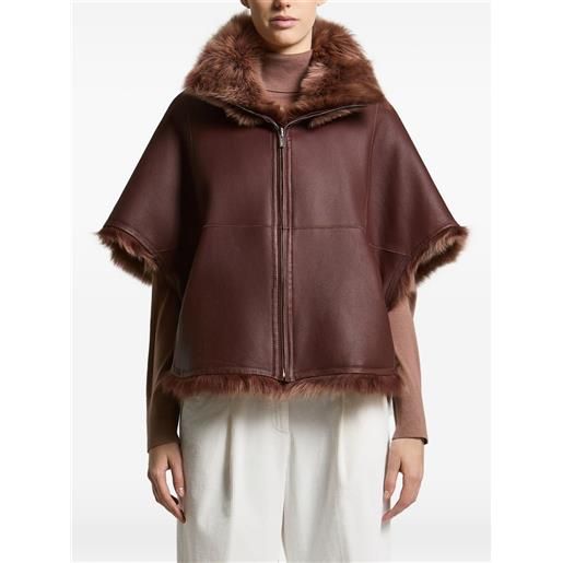 Peserico bomber in shearling reversibile - marrone