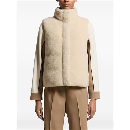 Peserico gilet trapuntato con inserto in shearling - toni neutri