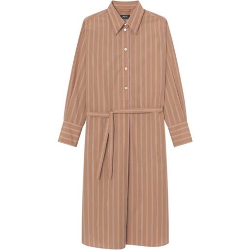 A.P.C. chemisier midi a righe - toni neutri
