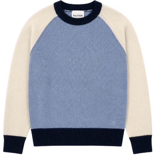kujten gilet con design color-block e maniche raglan - blu