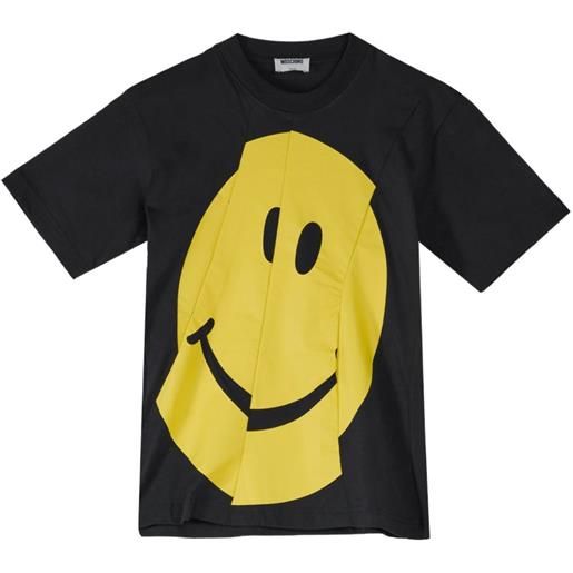 Moschino t-shirt asimmetrica smiley - nero