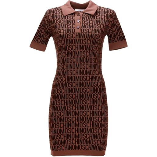 Moschino abito corto con effetto jacquard - marrone