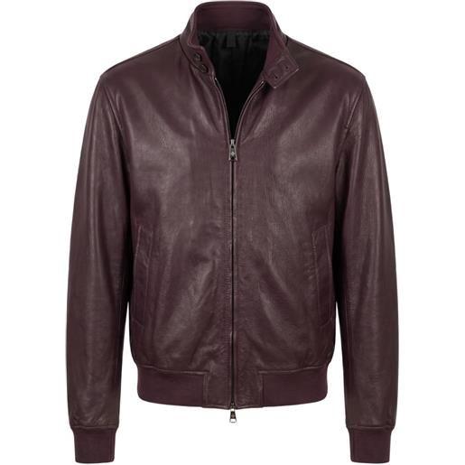 Tagliatore giacca in pelle con zip - rosso