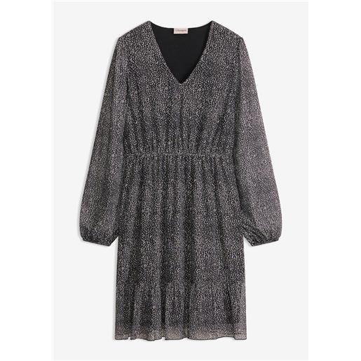 bonprix abito in jersey e mesh fine-nero