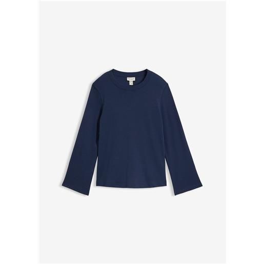 bonprix maglia a maniche lunghe in puro cotone biologico-blu