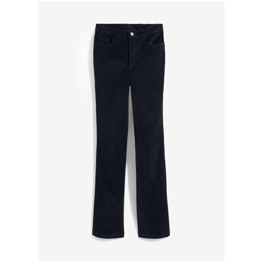 bonprix pantaloni a zampa in velluto a coste di cotone-nero