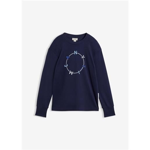 bonprix maglia a maniche lunghe con cotone pesante-blu