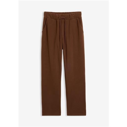 bonprix pantaloni in pile con elastico in vita-marrone