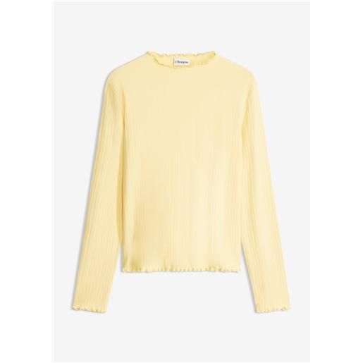 bonprix maglia aderente a costine-giallo