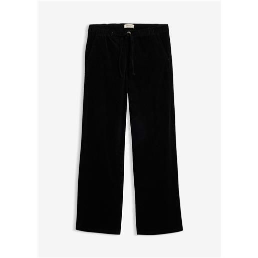 bonprix pantaloni in velluto a coste di misto cotone-nero