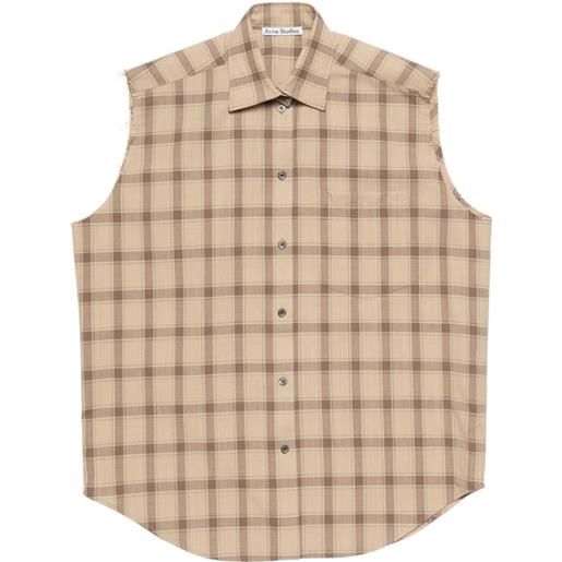 Acne Studios camicia smanicata a quadri - toni neutri